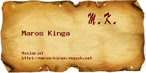 Maros Kinga névjegykártya